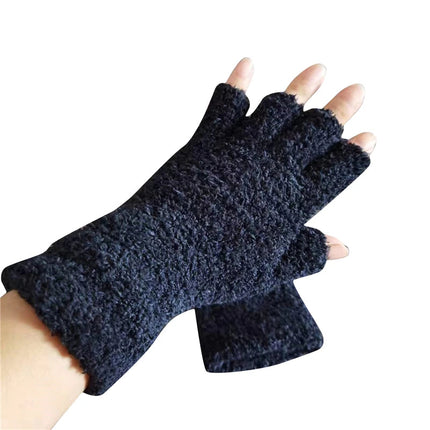 Fingerless Gloves for Women and Men, Womens Winter Gloves with Coral Fleece Lining – image 5