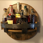 Bar Shelf from Bourbon Whiskey Barrel Staves, Rustic Bar Accessories, Whiskey Barrel Shelf