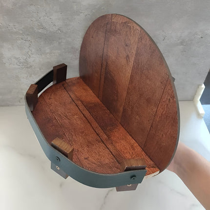 Bar Shelf from Bourbon Whiskey Barrel Staves, Rustic Bar Accessories