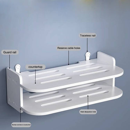 WiFi Router Shelf with Cable Management, Wall Mounted Shelf for Cable Box – image 6