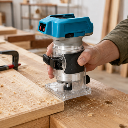 Router Tool for Woodworking, Cordless Wood Router with LED Light, Brushless Trim Router for Cabinets and Crafts