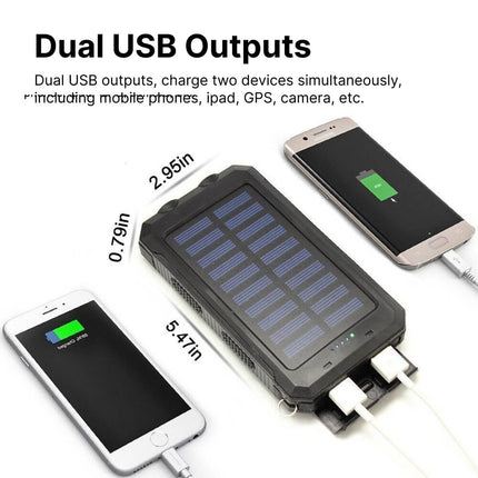 Portable Charger Solar Power Bank, Solar Portable Battery Charger with Flashlight