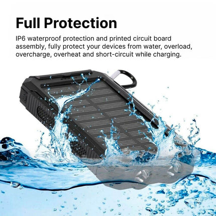 Waterproof Battery Pack with Dual USB, Solar Portable Battery Charger with Flashlight – image 6