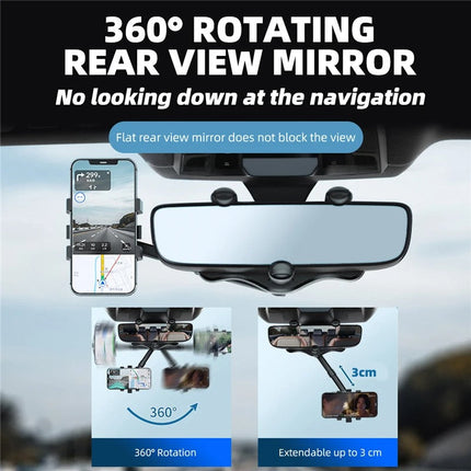 Car Phone Holder for Rearview Mirror, Phone Mount for Navigation