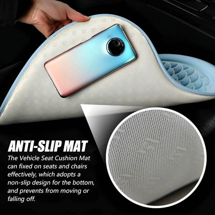 Car Seat Cushion, Cooling Gel Car Seat Cushion with Honeycomb Ventilation