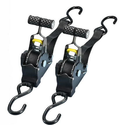 Retractable Ratchet Straps 2 Pack, Retractable Tie Down Straps with S Hooks, Ratchet Tie Down Straps for Cargo