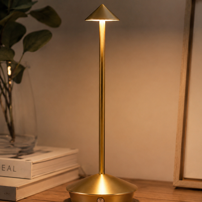 Table Lamps for Bedroom, Cordless Table Lamp with Touch Dimming, Rechargeable LED Bedside Lamp for Patio, Waterproof