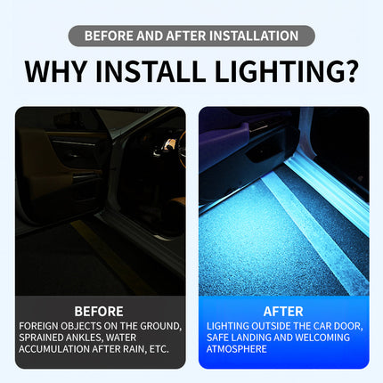 Car Door Lights Projector, Magnetic Door Lights with 8 Ultra Bright LEDs That Illuminate the Ground