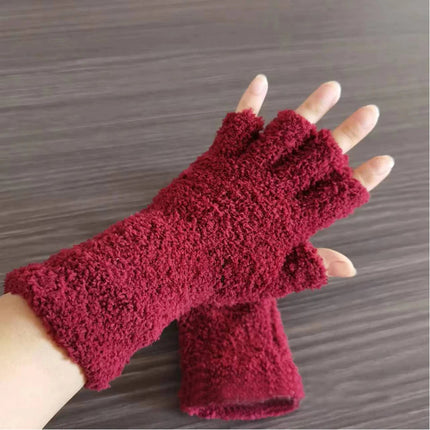 Fingerless Gloves for Women and Men, Womens Winter Gloves with Coral Fleece Lining, Warm Gloves for Typing – image 10