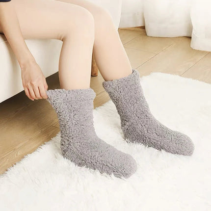 Winter Plush Indoor Warm Socks for Women and Men, Thick Fuzzy Acrylic Thermal Sleep Socks for Home