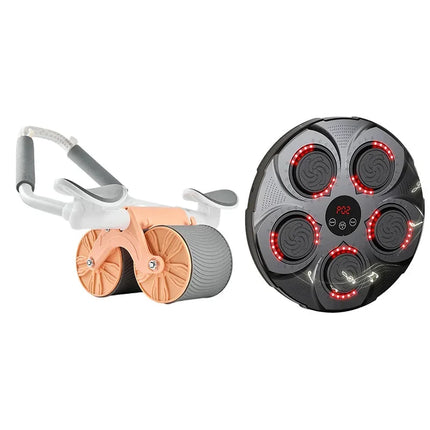 Wall Mounted Music Boxing Machine, Bluetooth Reaction Light Punching Trainer with Adjustable Speed and Modes, No Drill Home Setup