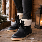 Waterproof Boots, Wool Lined Leather Winter Boots, Lace Up Ankle Boots for Cold Weather with Wide Toe Box