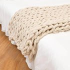 Chenille Chunky Knitted Blanket, hand-knitted texture
