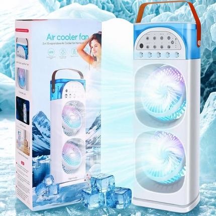 Portable Air Conditioner with Remote, Oscillating Fan with Ice Water Mist Spray, Mini Air Conditioner for Bedroom