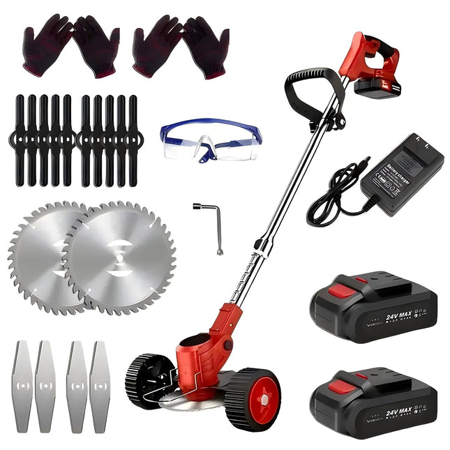 Weed Eater with Blades, Brushless Cordless Grass Trimmer and Lawn Edger, Low Vibration Brush Cutter with Saw Disc
