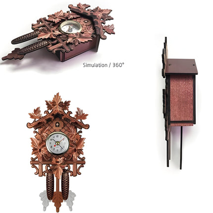 Cuckoo Clock Wooden with Swinging Pendulum, Close-Up – image 9