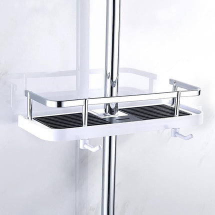 Shower Caddy No Drill, Adjustable Bathroom Shelf and Shower Shelf, Rustproof Shower Organizer for Small Bathroom Storage