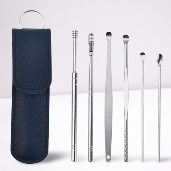 Ear Cleaner Stainless Steel Spoon, Earwax Removal Kit with Spiral and Spring Tip – image 10
