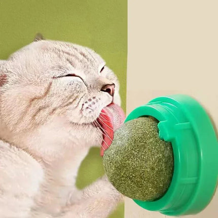 Cat Toy Ball with Catnip, Catnip Toys for Cats 4 Pack, Interactive Cat Toy That Sticks to Walls and Spins When Licked