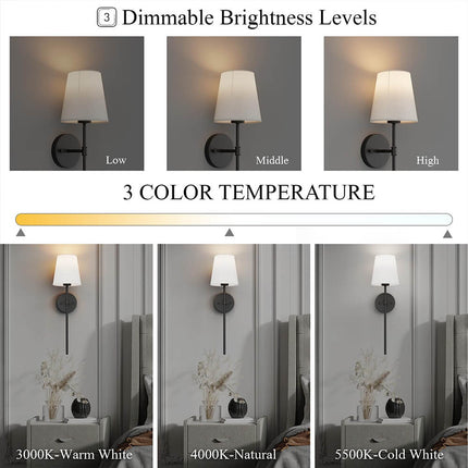 Wall Sconces Set of 2, Battery Operated Wall Sconces with RGB Colors – image 8