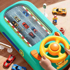 Car Race Track Toys for Kids, Toy Steering Wheel Controller with Sound Effects, Desktop Racing Game with 200 Levels
