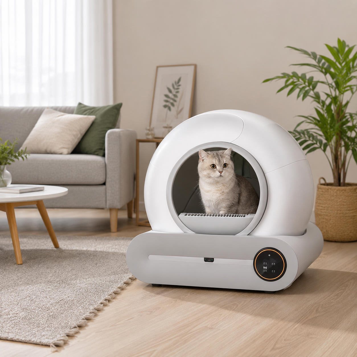 Tuzwa 65L Automatic Self-Cleaning Cat Litter Box | Fully Enclosed Smart Litter Box with Odor Control