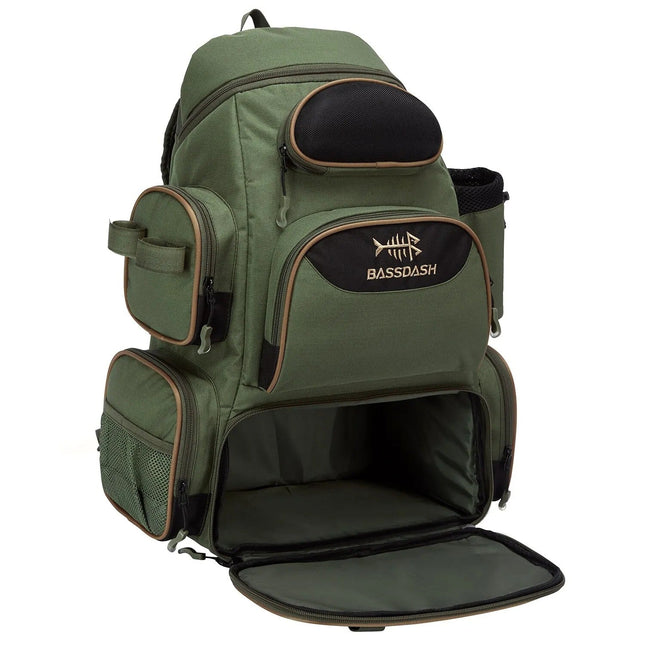 Fishing Backpacks, Waterproof Fishing Tackle Backpack with Rod Holder