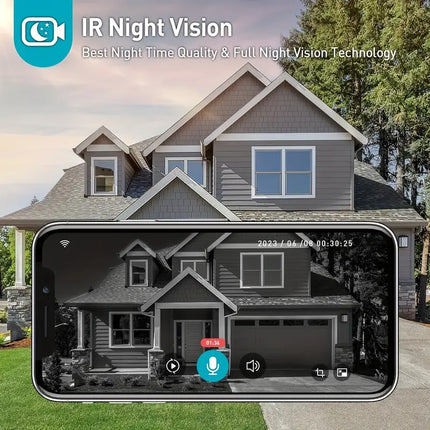Wireless WiFi video doorbell camera, 1080p HD with 166 degree lens, two way talk, PIR motion alerts and chime