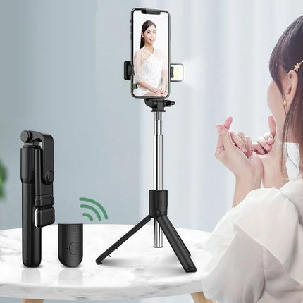 Selfie Stick Tripod with Fill Light, Extendable Phone Tripod Stand for iPhone
