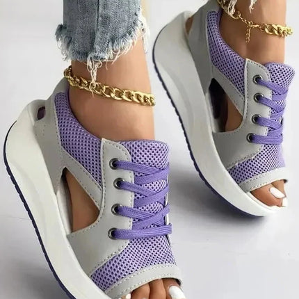Lace Up Sandals, Comfort Sandals with Memory Foam Sole – image 8