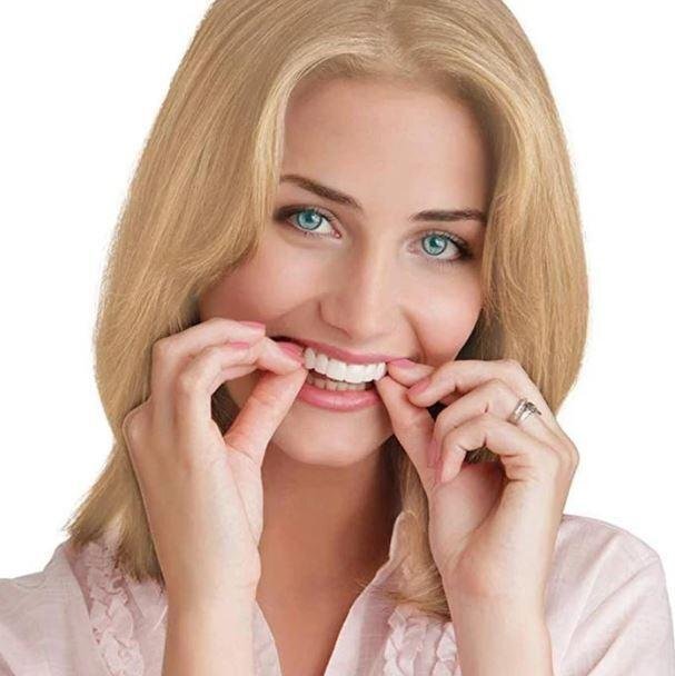 Tuzwa Snap-On Dentures – Natural-Look Temporary Teeth Cover, Adjustable Micro-Thin Reusable Cosmetic Smile Cover