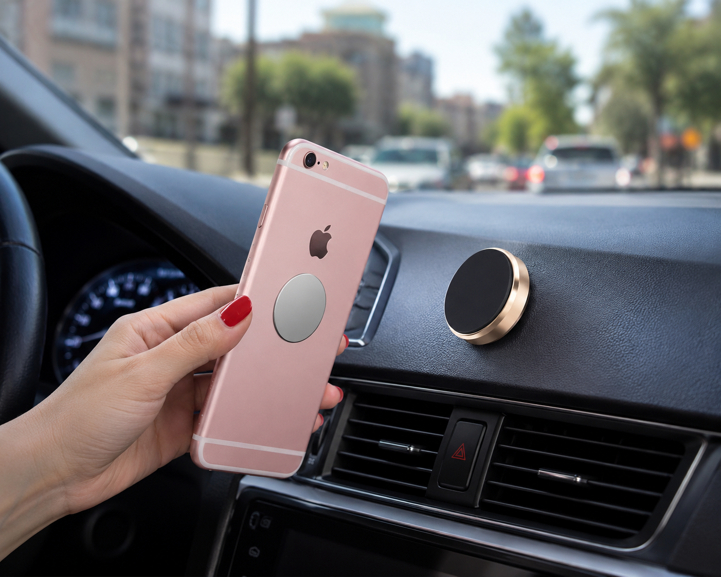 Tuzwa Universal Magnetic Car Phone Mount | Dashboard & Windshield Holder with Powerful Magnetic Grip for iPhone, Samsung, Xiaomi & Android