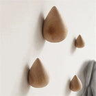 Wall Hooks Beech Wood Water Drop Shaped, Wall Coat Holder Wooden Coat Hook for Entryway