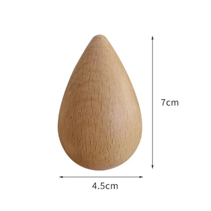 Wall Hooks Beech Wood Water Drop Shaped, Wall Coat Holder