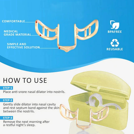 Nasal Dilator Silicone Nose Vents, Reusable Washable Nose Dilator for Sleep