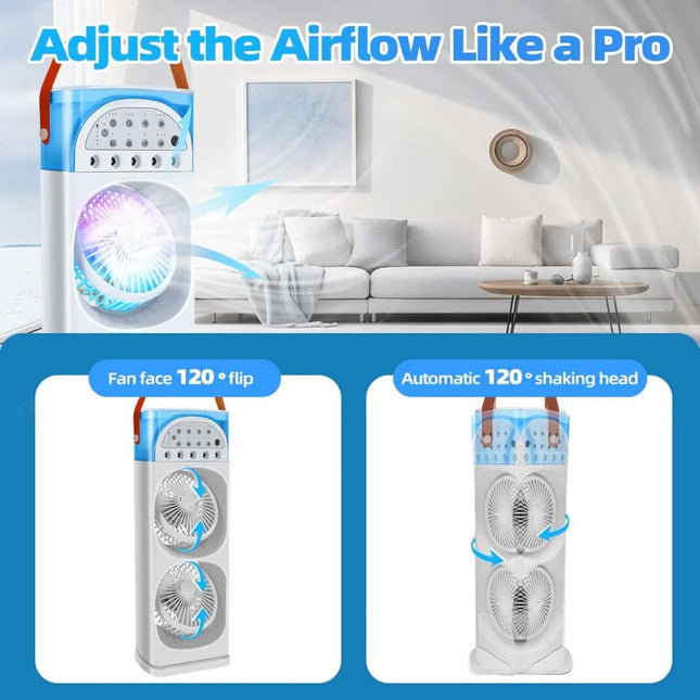 Portable Air Conditioner with Remote, Oscillating Fan with Ice Water Mist Spray