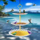 Hummingbird Feeder with Bird Bath, Hanging Bird Feeder 3 Tier, Bird Bath and Feeder for Outdoor Garden Decor