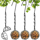 Squirrel Proof Bird Feeder Set of 4, Metal Hanging Bird Feeders with Chains, Suet Feeders for Wild Birds
