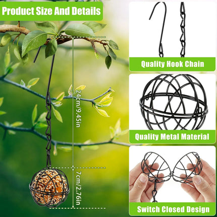Squirrel Proof Bird Feeder Set of 4, Suet Feeders for Wild Birds
