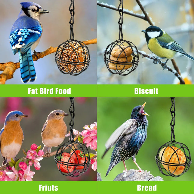 Squirrel Proof Bird Feeder Set of 4, Metal Hanging Bird Feeders with Chains
