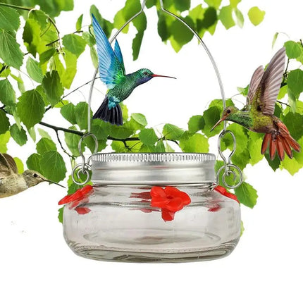 Hummingbird Feeders, Clear Hummingbird Feeder with Bee Guard and Flower Ports, Hanging Nectar Feeder for Outdoor Garden