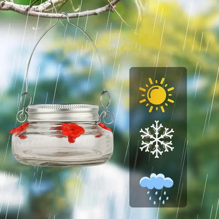 Hummingbird Feeders, Clear Hummingbird Feeder with Bee Guard and Flower Ports