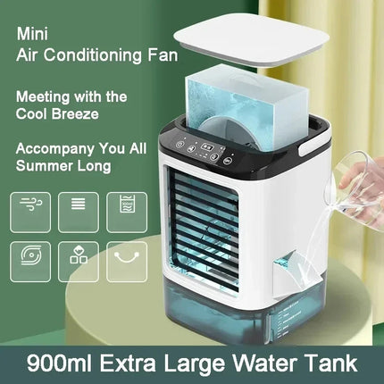 Portable Air Cooler with 3 Speeds, Mini Air Conditioner