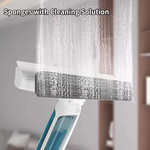 Tuzwa Telescopic Window Cleaner – 51" Extendable Window Squeegee with 10" Microfiber Dual Head, Spray Tank & Washable Pad