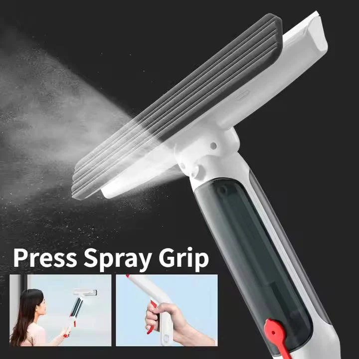 Tuzwa Telescopic Window Cleaner – 51" Extendable Window Squeegee with 10" Microfiber Dual Head, Spray Tank & Washable Pad