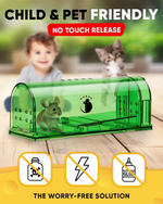 Tuzwa Humane Mouse Trap 4 Pack – Reusable Live Catch & Release Mouse Traps with No-Touch Release, Transparent Housing & Sensitive Trigger