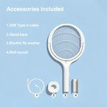 Tuzwa Electric Fly Swatter – Rechargeable 5-Mode Bug Zapper Racket with Adjustable Head, Safety Mesh & Foldable Design