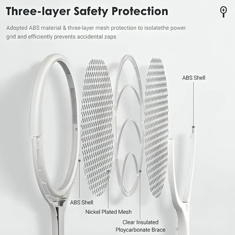 Tuzwa Electric Fly Swatter – Rechargeable 5-Mode Bug Zapper Racket with Adjustable Head, Safety Mesh & Foldable Design