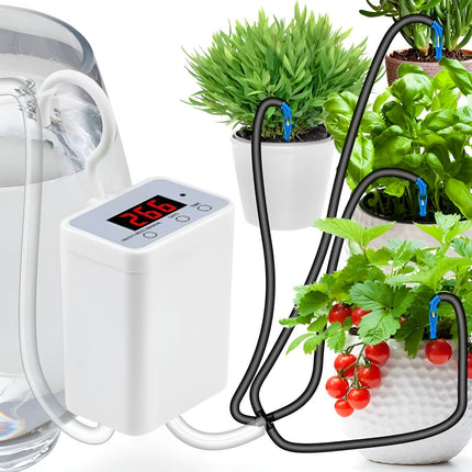 Drip Watering System for Potted Plants, Automatic Plant Waterer with Timer, Indoor Plant Watering System for 2 to 8 Pots