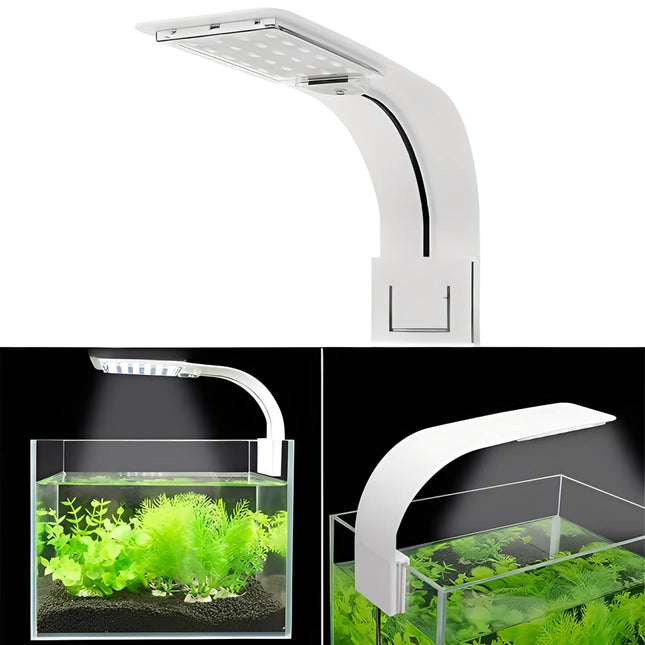 Aquarium Light, Slim Waterproof Clip On Fish Tank Light with Blue and White LEDs